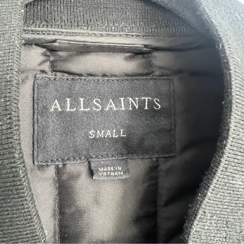 Allsaints | Size Small. Black Quilted Bomber Coat_5